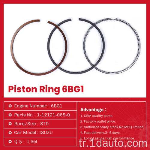 Otomatik Parçalar ISUZU MOTOR PİSTON HALKA 6BG1 1-12121-065-0